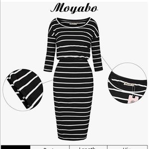 🌺Comfy Black & White Striped Dress w/Pockets!🌺